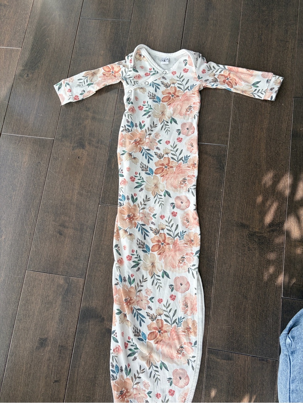 Floral Long Sleeve Baby Sleep Sack — Peach Blossom Print